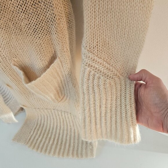 Essentiel Antwerp Mohair Wool Knit Long Cardigan Duster M Ecru Belt Coastal - Picture 6 of 10